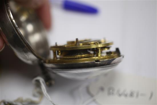 An early 19th century silver verge calendar pocket watch by Thomas Byard, London.